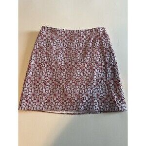 Sevier Skirts Women's Blue/Red Eyelet Floral A Line Skirt, Medium Zip Custom